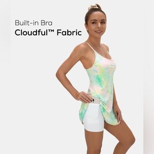 Everyday Cloudful Fabric Backless 2-in-1 Flare Activity Dress Wannabe-Color Sz M